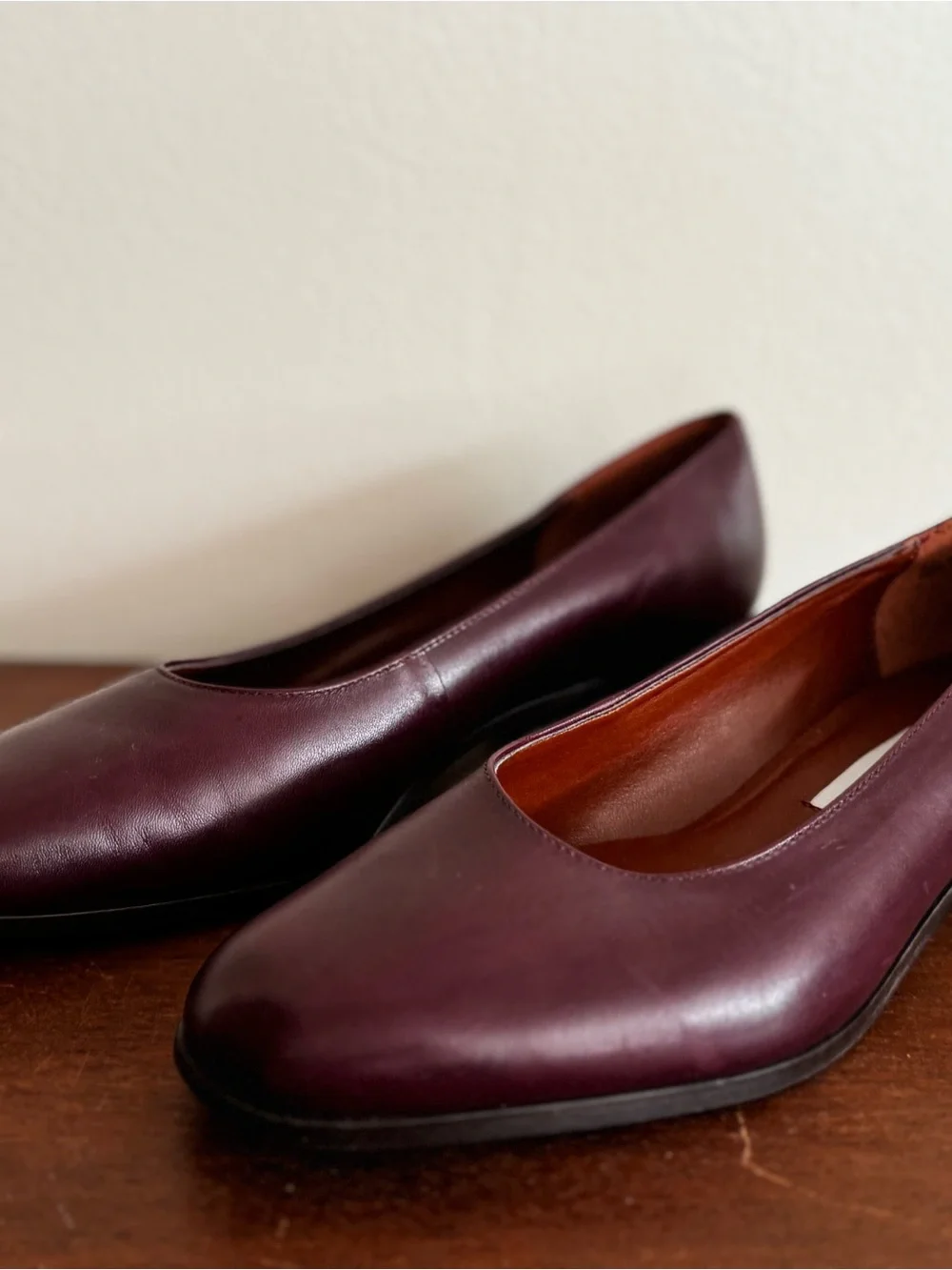 Etienne Aigner Women's Leather Flats in Burgundy